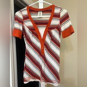 Orange/Brown/White Anxiety Top-Small